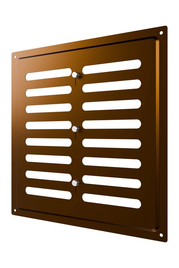 Решетка вентиляционная MER регулируемая 250х250 окрашенная сталь коричневый металлик ERA
